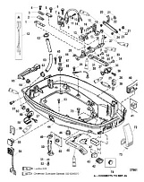 Низ капота 2-Х ТАКТНОГО ПЛМ MERCURY 50EO Серийный номер от 9973100 до 0P016999