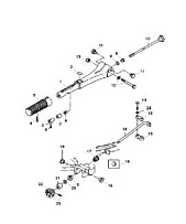 Рукоятка румпеля 2-х тактного ПЛМ MERCURY 25 М Серийный номер от 0N055505 и выше