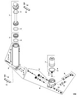 Компоненты гидроподъема (Часть 1) 4-Х ТАКТНОГО ПЛМ MERCURY 30 Серийный номер от 0T409000 до 1B226999