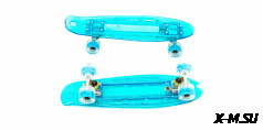 Скейтборд KROSTEK 22&quot; пластик PC22 #5 / BLUE / LED