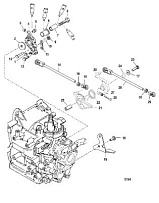 Дроссельная тяга 2-х тактного ПЛМ MERCURY 40 M Серийный номер от 0T980000 до 0T999999