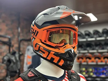 Шлем кроссовый HETOSHI OF836 EXOSS CROSS PRO MX289 цв.Серо-оранжево-черный Матовый р.L